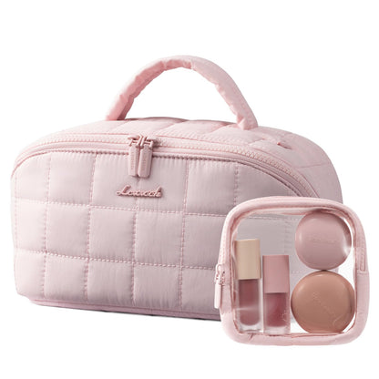 LOVEVOOK Travel Makeup Bag for Women With Mirror, Small Toiletry Bag
