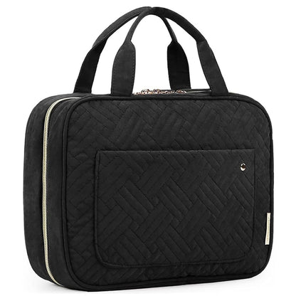 BAGSMART Toiletry Bag Travel Bag with Hanging Hook, Water-resistant Makeup Cosmetic Bag Travel Organizer for Accessories, Shampoo, Full Sized Container, Toiletries (Medium-Grey)