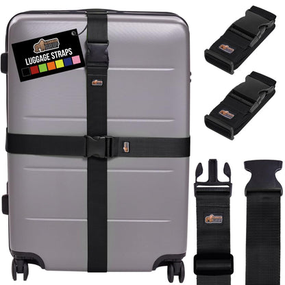 GORILLA GRIP Heavy Duty Luggage Straps for Suitcase, 4 Pack, Blue