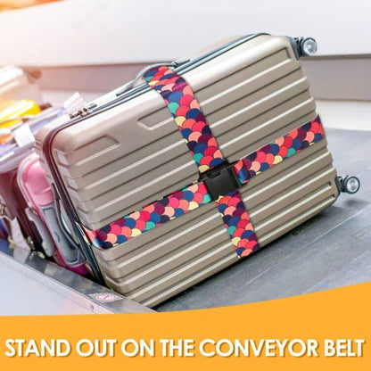 4 Pack Luggage Straps for Suitcases Adjustable Luggage Belt Suitcase Strap Travel Bag Accessories (Scales of Dragon(4 Pack))
