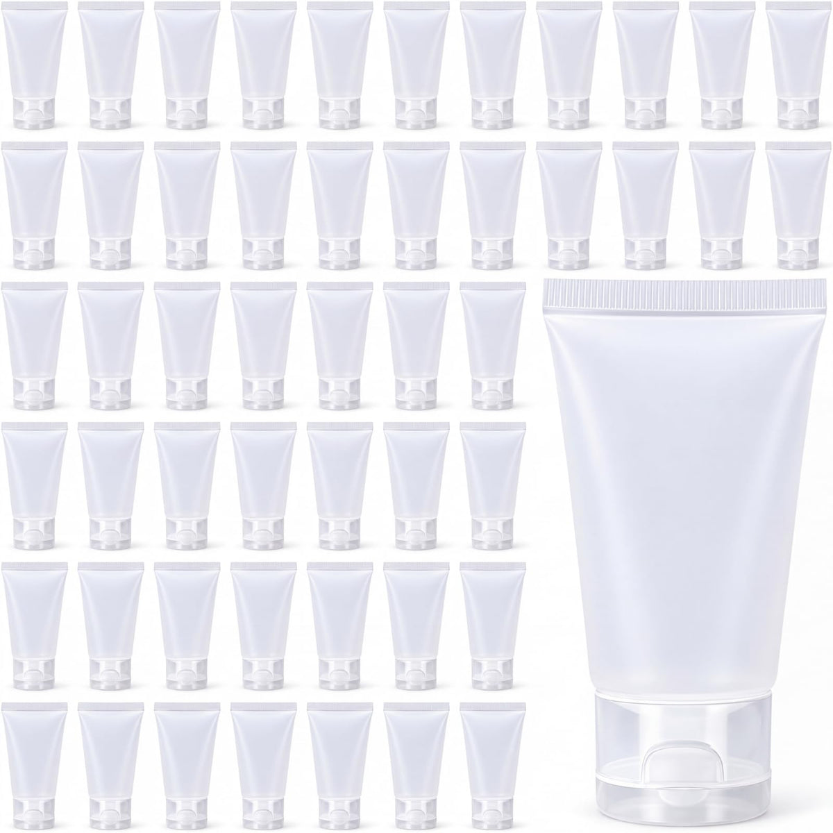 100 Ml/3.4 oz 50 Pcs Empty Refillable Squeeze Tubes,Transparent Cap