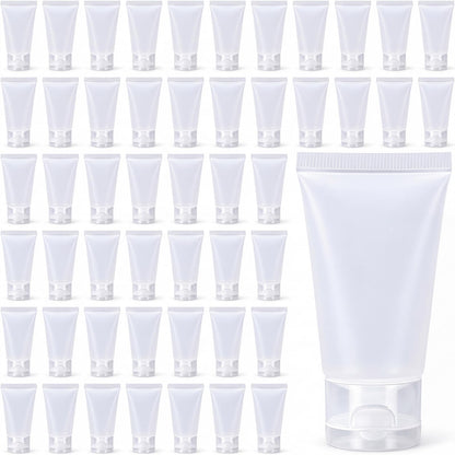 100 Ml/3.4 oz 50 Pcs Empty Refillable Squeeze Tubes,Transparent Cap