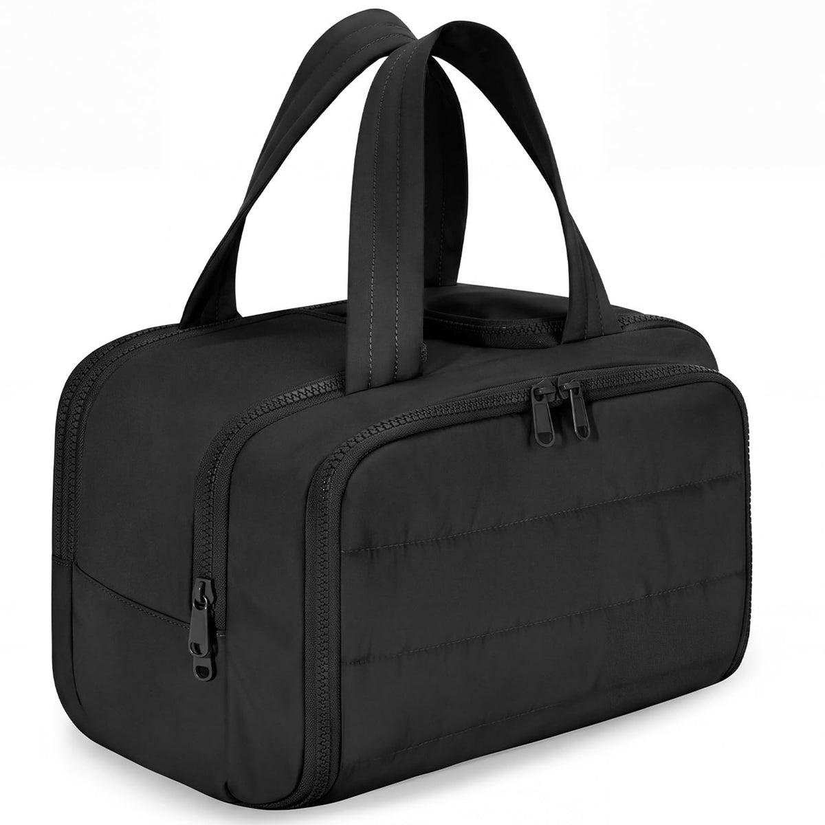 Travel Makeup Bag, Portable Travel Bag with Hanging Hook for Women, Waterproof and Hanging Toiletry Bags Travel Organizer Accessories for Travel Essentials,Black