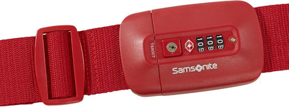 Samsonite - TSA Lock Luggage Strap, Red, 102 cm, Luggage strap with TSA lock