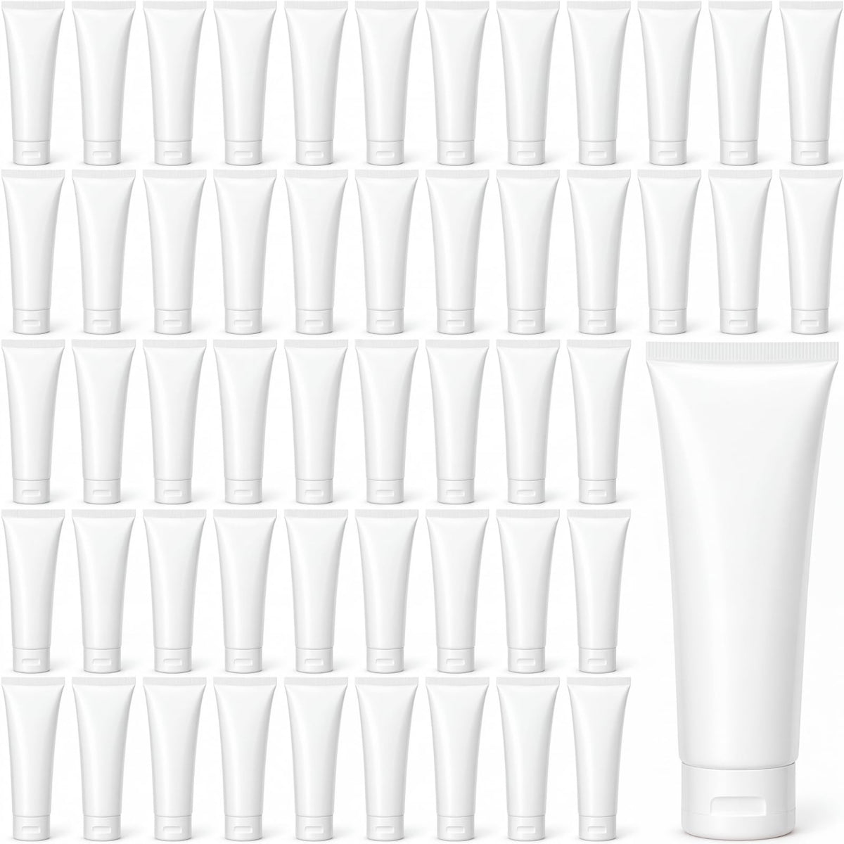 100 Ml/3.4 oz 50 Pcs Empty Refillable Squeeze Tubes,Transparent Cap