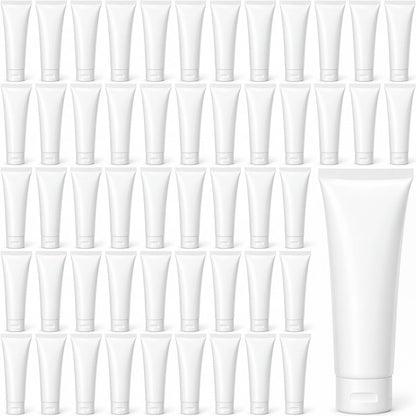 100 Ml/3.4 oz 50 Pcs Empty Refillable Squeeze Tubes,Transparent Cap