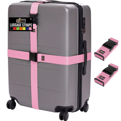 GORILLA GRIP Heavy Duty Luggage Straps for Suitcase, 4 Pack, Black