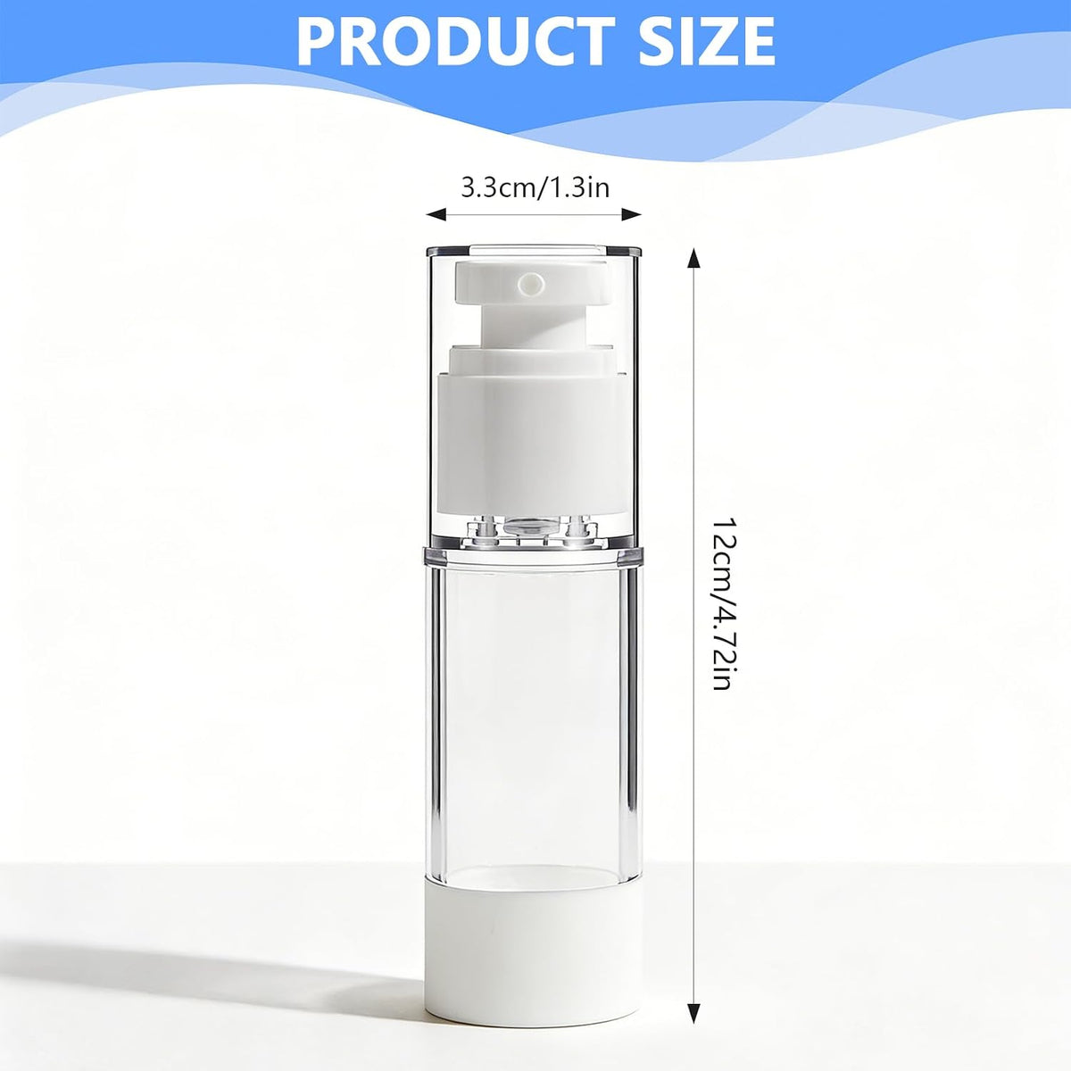 30 Pcs Clear Airless Pump Bottles Refillable Cosmetic Travel Size Dispenser Vacuum Plastic Travel Bottles Empty Lotion Pump Dispenser Liquid Toiletry Container