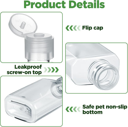100 Pcs 1 oz Travel Bottles - Clear PET Refillable Containers with Flip Caps, Leak-Proof Mini Bottles for Shampoo, Lotion, Handwashing Fluid & More