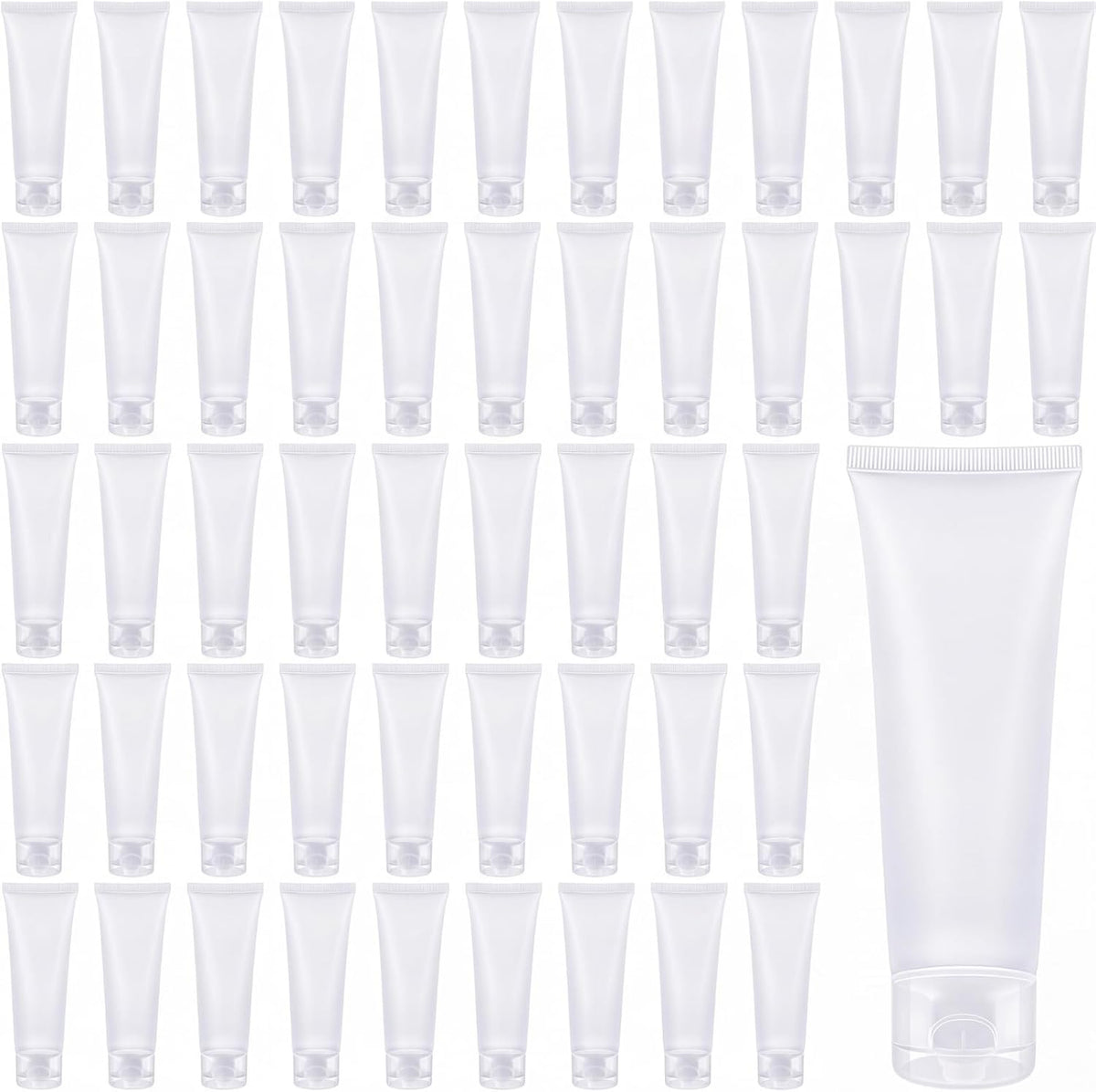 100 Ml/3.4 oz 50 Pcs Empty Refillable Squeeze Tubes,Transparent Cap