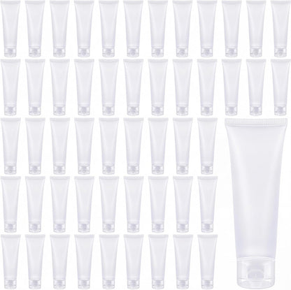 100 Ml/3.4 oz 50 Pcs Empty Refillable Squeeze Tubes,Transparent Cap