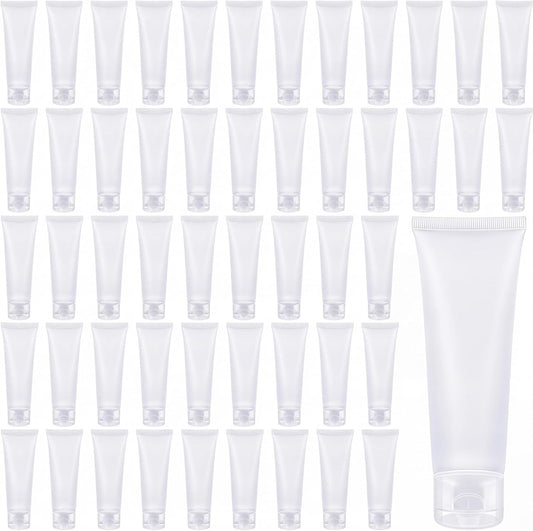 100 Ml/3.4 oz 50 Pcs Empty Refillable Squeeze Tubes,Transparent Cap