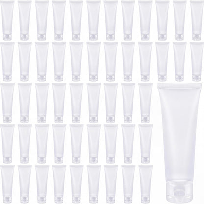 100 Ml/3.4 oz 50 Pcs Empty Refillable Squeeze Tubes,Transparent Cap