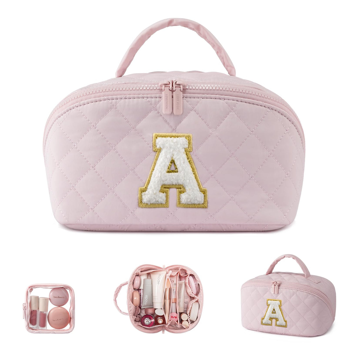 LOVEVOOK Travel Makeup Bag for Women With Mirror, Small Toiletry Bag