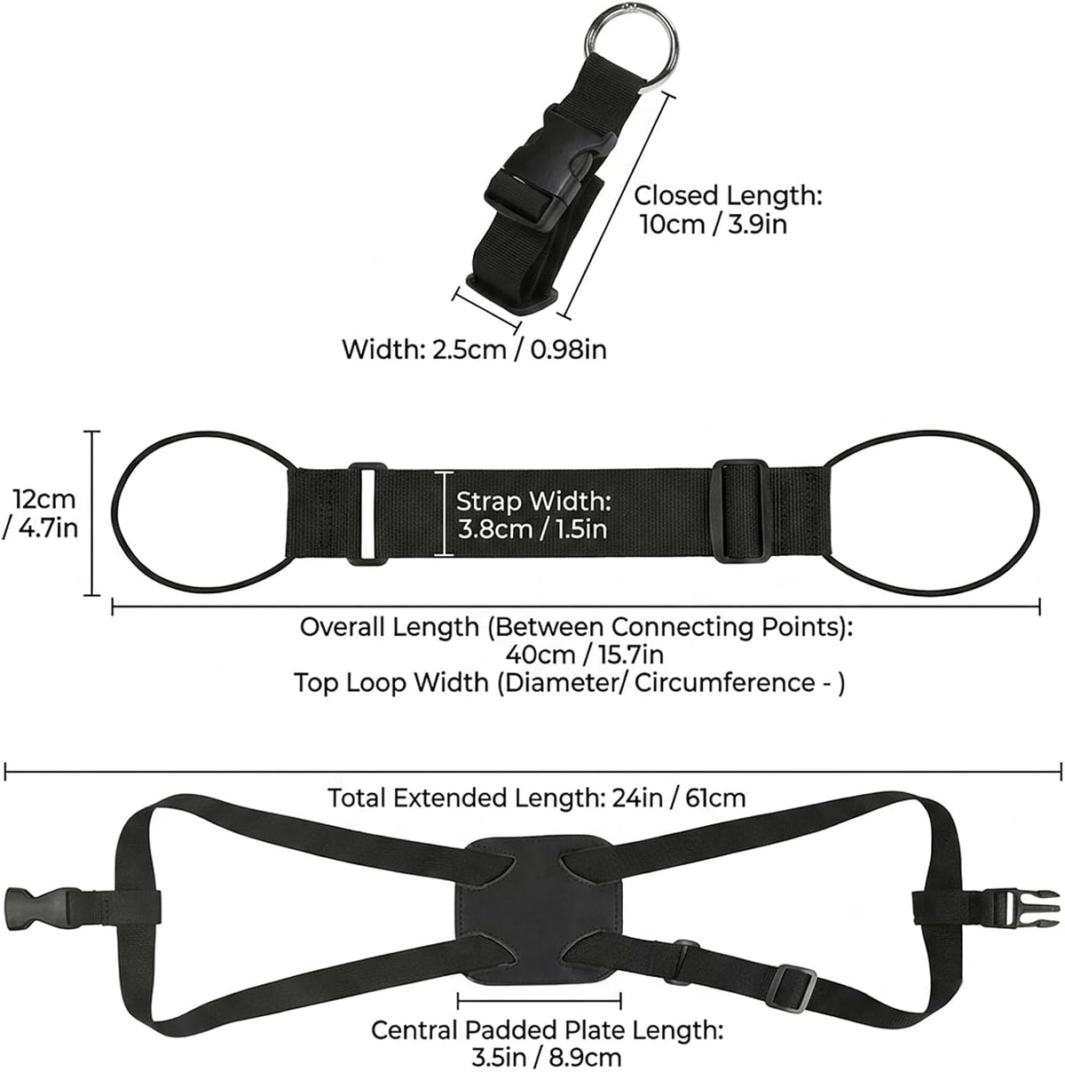 6 Pcs Travel Luggage Straps for Suitcases, Add a Bag Gear Connector Set