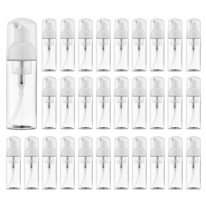 Travel Foam Pump Bottle, 2oz Small Size Foaming Soap Dispenser 30Pack Clear
