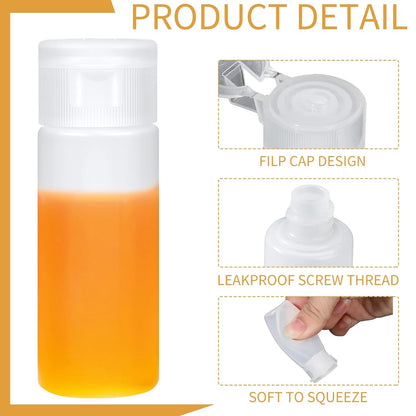 Nuogo 100 Pcs 12ml 0.4oz Mini Plastic Sample Bottle, Flip Cap