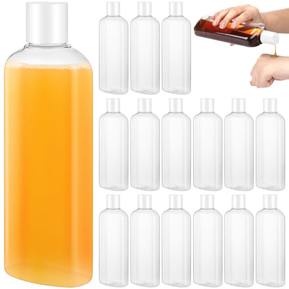 Domensi 24 Pcs Plastic Travel Bottles for Toiletries, 6.8oz, White