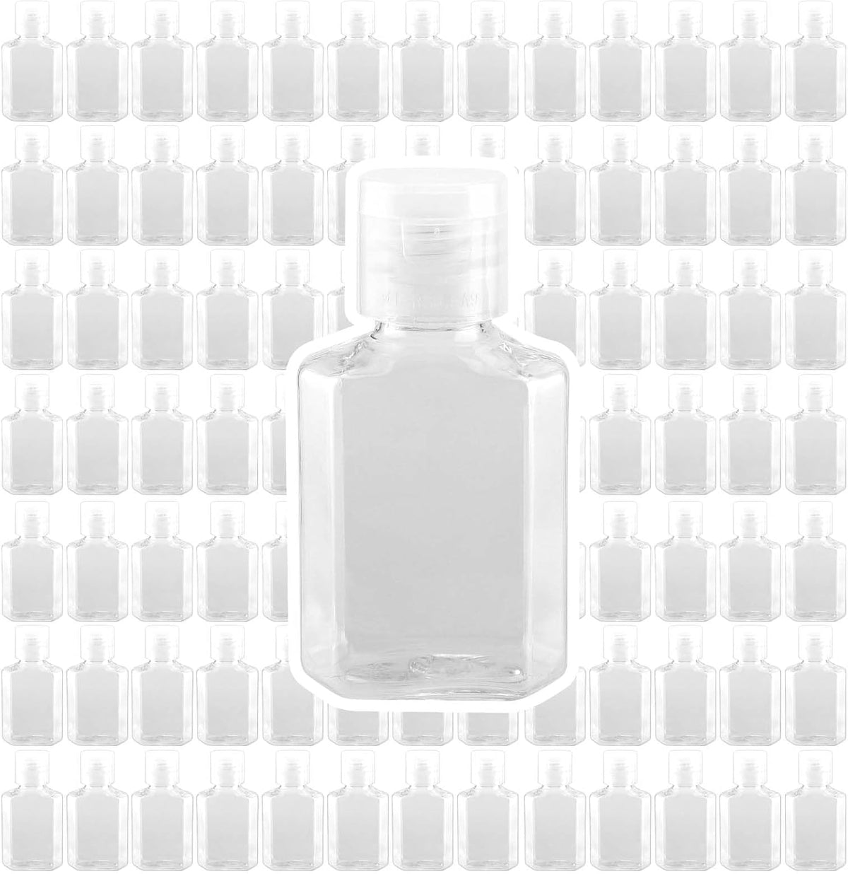 SEUNMUK 60 Pcs 1oz / 30ml Mini Plastic Bottles, Portable Clear Plastic Travel Bottles with Flip Cap, Empty Hand Sanitizer Bottle for Travel Business Trip Dispensing Toiletry