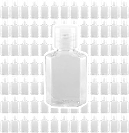 SEUNMUK 60 Pcs 1oz / 30ml Mini Plastic Bottles, Portable Clear Plastic Travel Bottles with Flip Cap, Empty Hand Sanitizer Bottle for Travel Business Trip Dispensing Toiletry