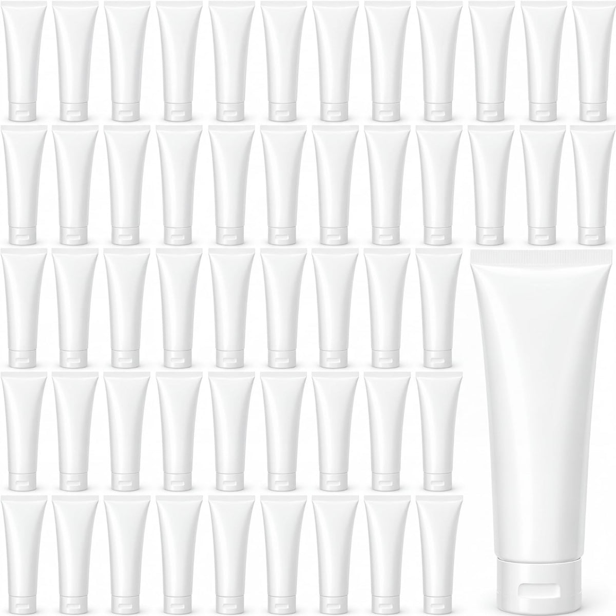 100 Ml/3.4 oz 50 Pcs Empty Refillable Squeeze Tubes,Transparent Cap