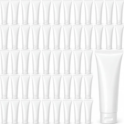 100 Ml/3.4 oz 50 Pcs Empty Refillable Squeeze Tubes,Transparent Cap