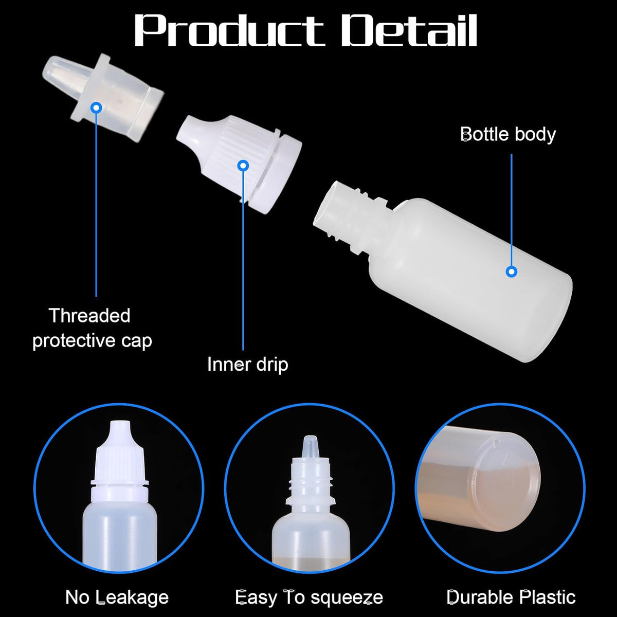 160 Pcs Plastic Dropper Bottle Bulk 15ml Empty Eye Dropper Bottle