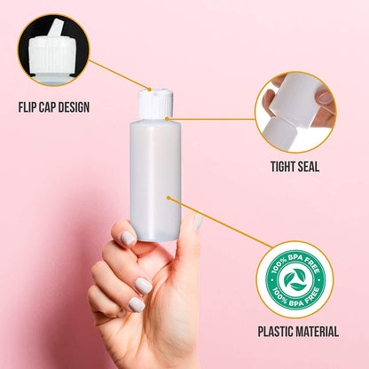 ONISAVINGS 8 Oz (Pack Of 6) Plastic Cylinder Bottles Flip Top Cap BPA-Free