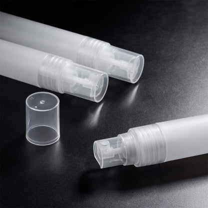 BENECREAT 12PCS 20ml Mini Plastic Spritzer Bottle Frosted Fine Mist Spray Tubes, 2PCS Transfer Pumps, 4PCS Funnels and 4PCS Pipettes for Perfume Lotion Liquids