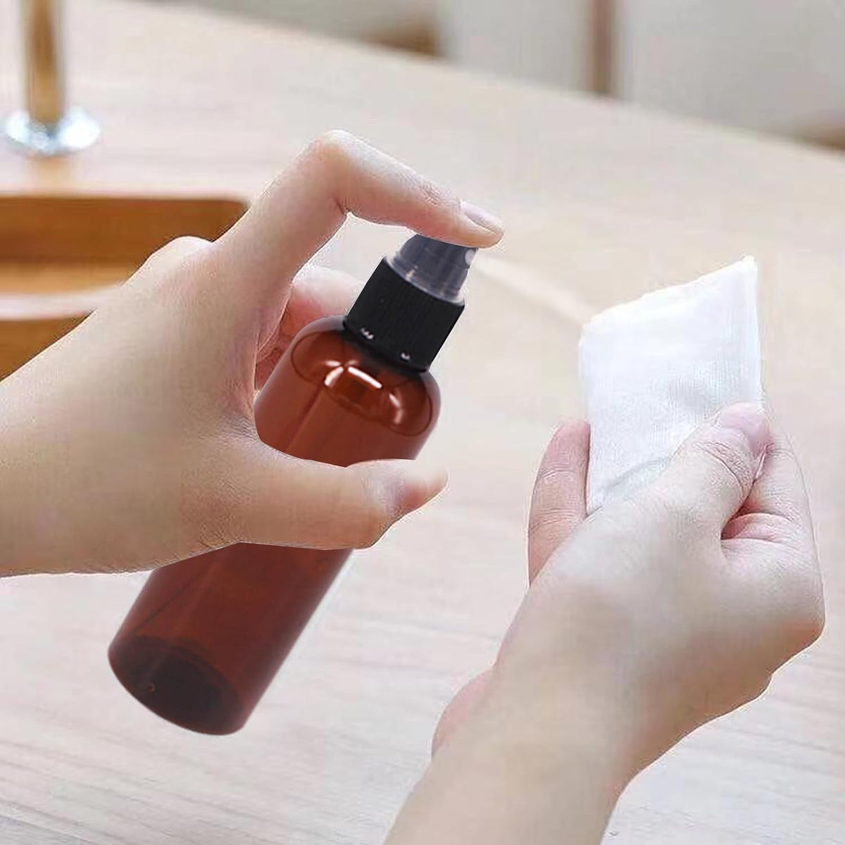 24 Pack 2oz Amber Plastic Spray Bottles For Essential Oils, Perfumes