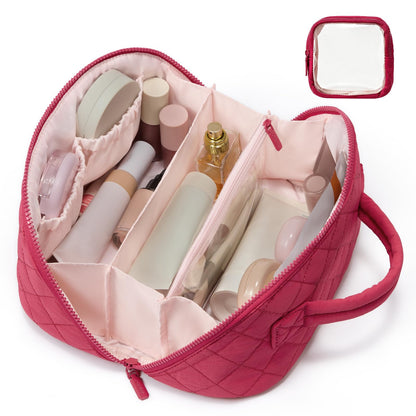 LOVEVOOK Travel Makeup Bag for Women With Mirror, Small Toiletry Bag