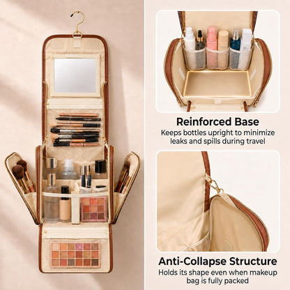 Women Travel Toiletry Bag Large Hanging Toiletry Bag with Mirror