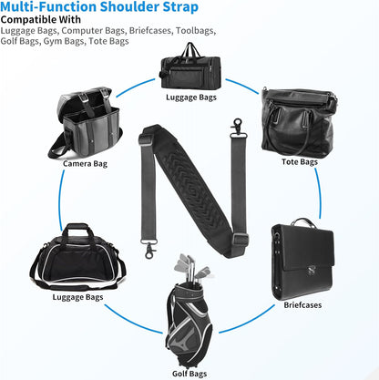 FIEIL 3D Air Cushion Ultra Comfortable Duffel Bag Strap，55" Universal Laptop Shoulder Strap, with Double Adjustable Buckles and Metal Hooksfor Briefcase Computer Messenger Bag (140CM Reduced Stress)