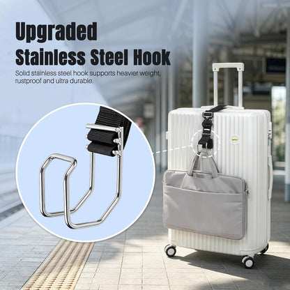Vigorport Stainless Steel Luggage Hook Strap, Heavy Duty Add A Bag J Hook