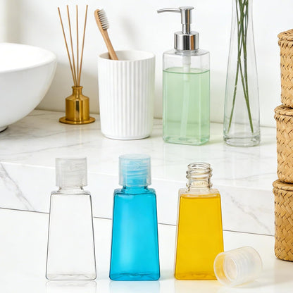 100 Pack 1 OZ Travel Plastic Bottles, Flip Cap Empty Refillable Toiletry Bottle, Mini Clear Hand Sanitizer Bottle, Small Squeeze Sample Container for Shampoo Lotions Liquid Body Soap Cream
