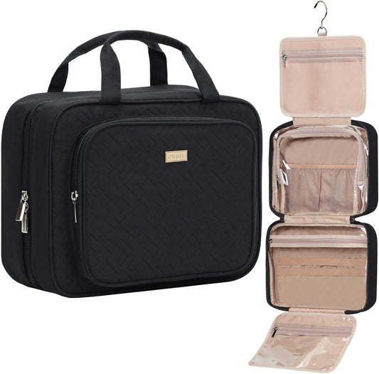 NISHEL Travel Toiletry Bag for Women Hanging Organizer Makeup Case Pockets