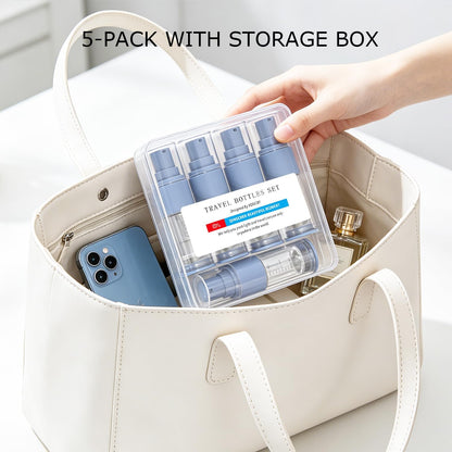 Travel Size Airless Pump Bottles 0.5oz/15ml, 5-Pack