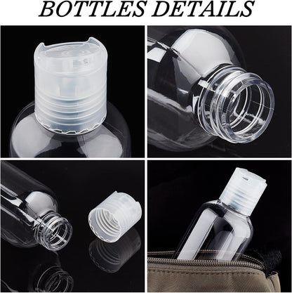 BENECREAT 8 Pack 6.7oz PET Plastic Bottles, Clear Refillable Travel Bottles with Press Disc Flip Cap for Shampoo, Conditioner, Lotion, Cream, Cosmetics & DIY Projects