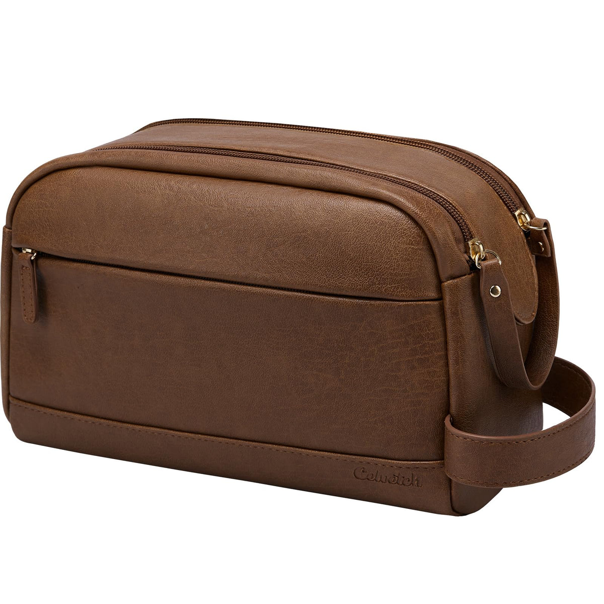 PU Leather Toiletry Bag for Men, Brown