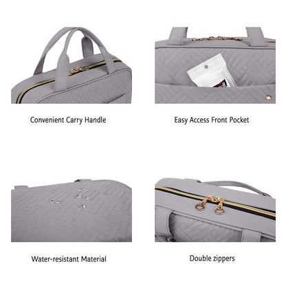BAGSMART Toiletry Bag Travel Bag with Hanging Hook, Water-resistant Makeup Cosmetic Bag Travel Organizer for Accessories, Shampoo, Full Sized Container, Toiletries (Medium-Grey)