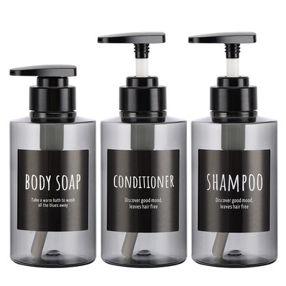 Segbeauty Shampoo and Conditioner Dispensers, 10oz Refillable Pump Bottles for Shower 300ml Body Wash Shampoo Dispenser 3 Packs Empty Plastic Press Bathroom Liquid Body Soap Gel Lotion Dispenser Blue