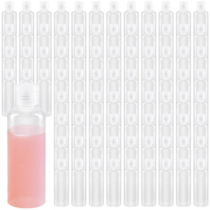 120PCS 2 Oz Clear Plastic Empty Bottles, Plastic Squeeze Bottle with Flip Cap, Refillable Portable Travel Size Bottles Bulk for Shampoo, Lotions, Liquid Body Soap