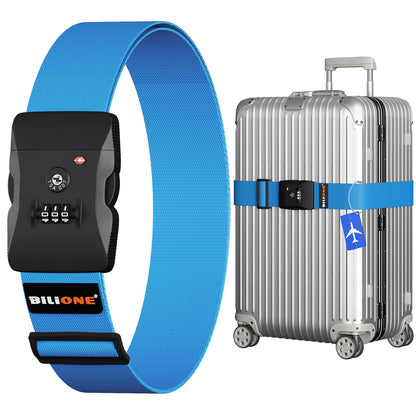 BILIONE Luggage Straps TSA Approved, Suitcase Belt with TSA Lock (2PCS)