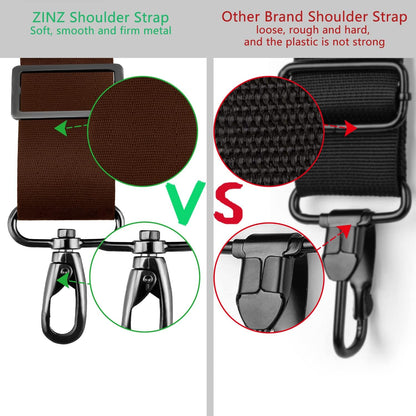 ZINZ 79 inch Shoulder Strap, Extra-thick Fixed Cushion Pad and Dual Clasps Universal Replacement Strap with Metal Swivel Hooks for Laptop Bags, Luggage Bags, Camera, Crossbody (200cm,Brown)