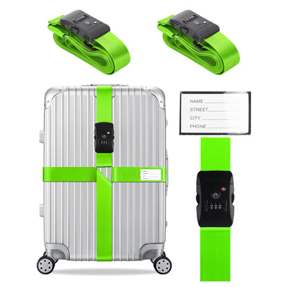 Veki Cross Luggage Straps Set TSA Approved with Lock, Black*2pcs