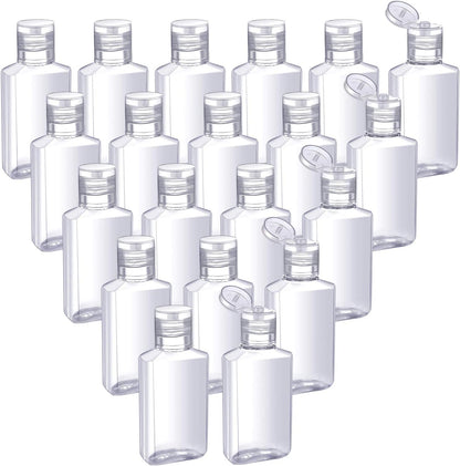 Patelai 50 Pcs Clear Empty Travel Bottles 30 ml/ 1 oz Flip Cap Empty Hand Sanitizer Bottles Container Portable Refillable Flip-top Container for Travel Outdoor Camping Business Trip