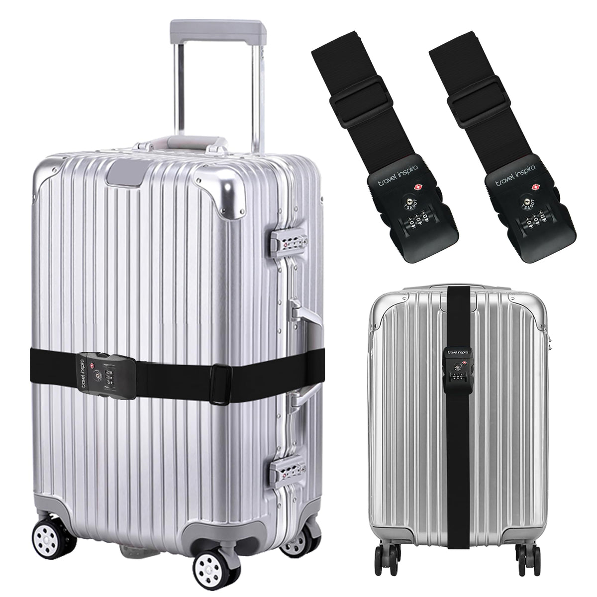 Travel Inspira Heavy Duty Luggage Straps with TSA Lock