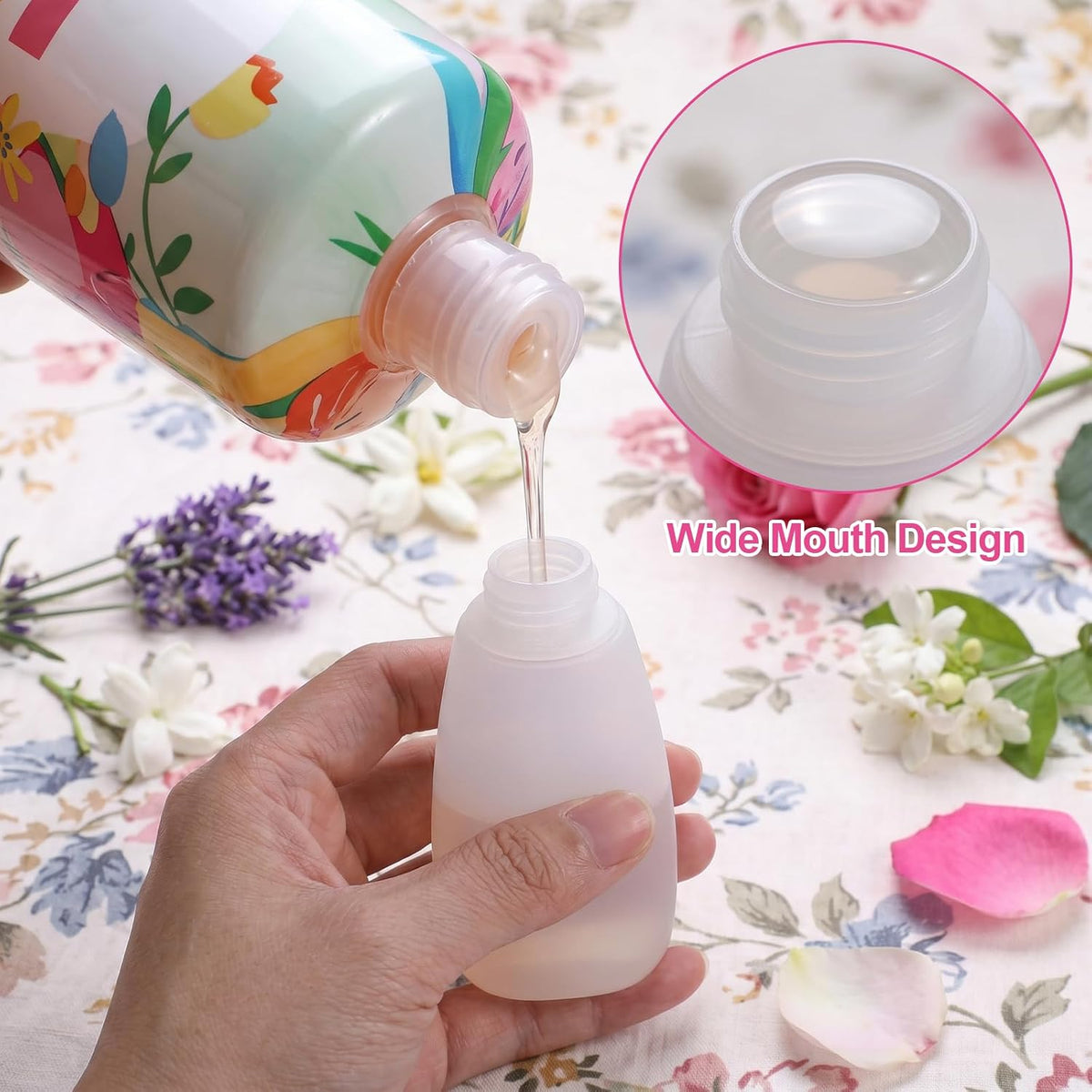 50 Pcs 2oz Plastic Squeeze Tubes, Travel Bottles for Toiletries 2 oz Plastic Refillable Cosmetic Squeeze Bottles Leak Proof Travel Size for Shampoo Conditioner Lotion