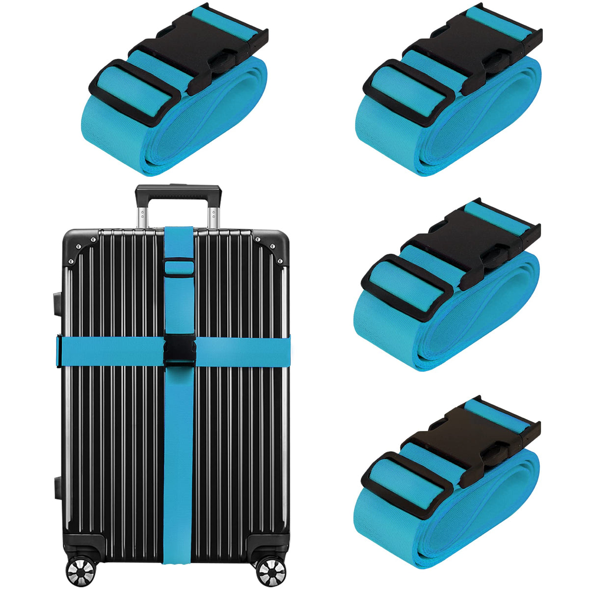 Chelmon Luggage Straps for Suitcases TSA Approved Travel Essentials 8 Pack