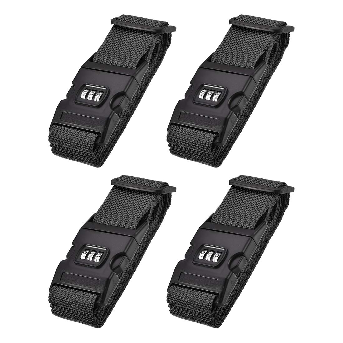 uxcell Luggage Straps Suitcase Belts with Buckle, Combination Lock, Adjustable Travel Packing Accessories